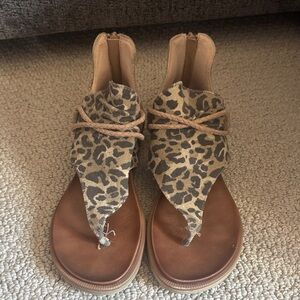 Very G Animal Print Sandals with Brown Sole
